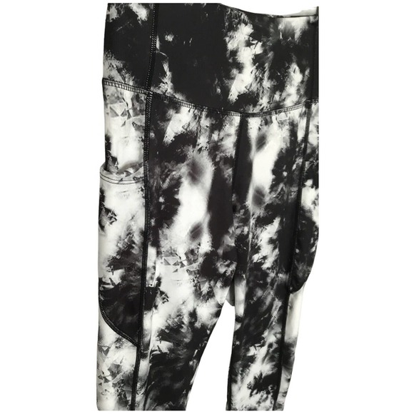 New S.O.I. Collection Tie Dye Leggings Cell Pocket High Rise Support Black M - Picture 2 of 8